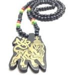 Lion of Judah wooden necklace