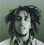 Bob Marley Flag Banner  - Sepia