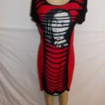 Dress ECR BM ribbed blk&red