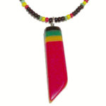 Rasta Necklace - ecr  Ja-stick red