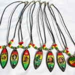 necklace leather rasta oval plain