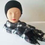 Scarf - black gray plad