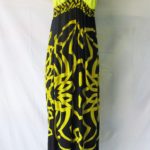 Woman Dress Halter Black&Yellow