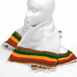 Ethiopian Scarf Head Wrap - Rasta cream