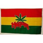 Bob Marley Flag -  leaf