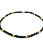 necklace bolt bead blue rasta