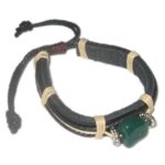 Bracelet Leather - Stone green