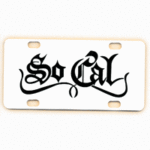 license plate mini ecr white so cal