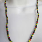Necklace bolt bead black rasta