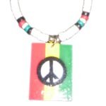 Necklace - Puka rasta sq peace