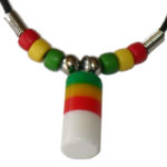 Rasta necklace - ecr Ja-cylinder white