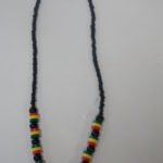 RASTA BEADED NECKLACE - blk