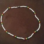necklace bolt bead white rasta