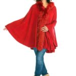 Women Winter Hoodies Fur Poncho - SRP-162