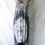 Woman Dress Short Halter Black&White
