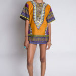 Woman Dashiki Top - Light Orange