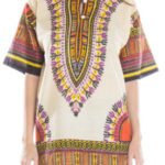 Woman Dashiki  Tops - Tan